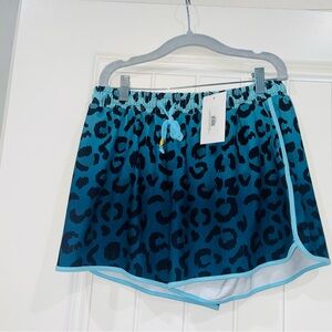 Blue Leopard Print Women's Shorts. NWT